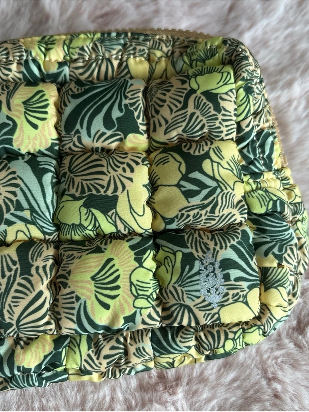 Free people printed Quilted mini Print Wristlet Pouch NWOT
